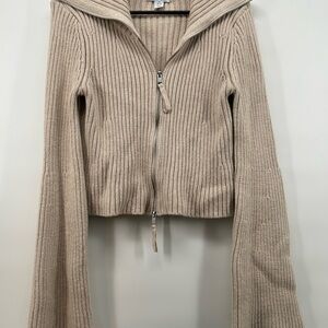 Sofia by Sofia Vergara Tan Ribbed Cardigan